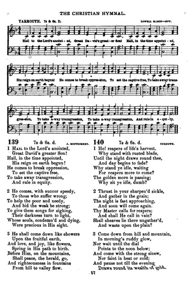 The Christian hymnal: a collection of hymns and tunes for congregational and social worship; in two parts (Rev.) page 57