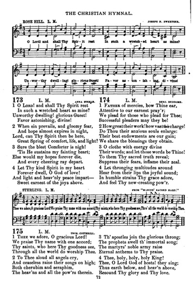 The Christian hymnal: a collection of hymns and tunes for congregational and social worship; in two parts (Rev.) page 72