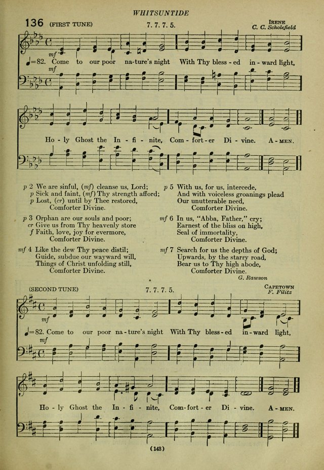 The Church Hymnal: containing hymns approved and set forth by the general conventions of 1892 and 1916; together with hymns for the use of guilds and brotherhoods, and for special occasions (Rev. ed) page 144