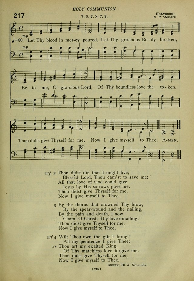 The Church Hymnal: containing hymns approved and set forth by the general conventions of 1892 and 1916; together with hymns for the use of guilds and brotherhoods, and for special occasions (Rev. ed) page 216
