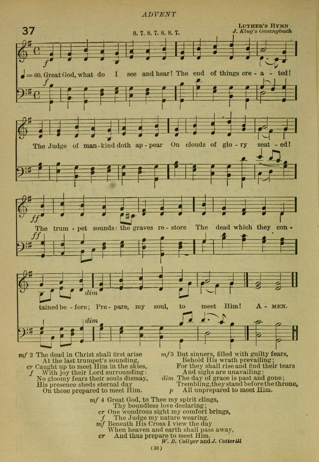 The Church Hymnal: containing hymns approved and set forth by the general conventions of 1892 and 1916; together with hymns for the use of guilds and brotherhoods, and for special occasions (Rev. ed) page 39