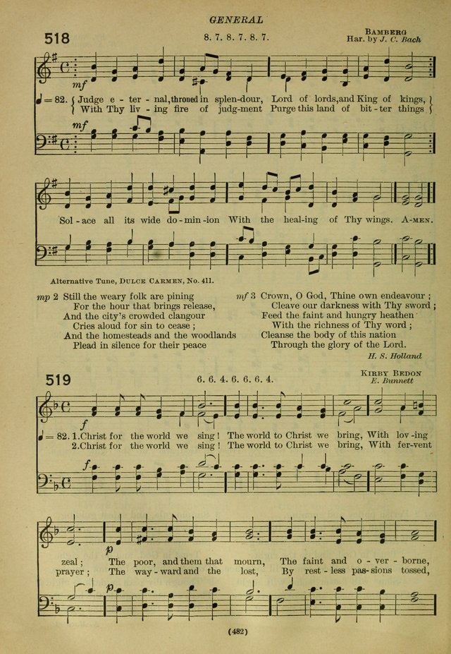 The Church Hymnal: containing hymns approved and set forth by the general conventions of 1892 and 1916; together with hymns for the use of guilds and brotherhoods, and for special occasions (Rev. ed) page 483
