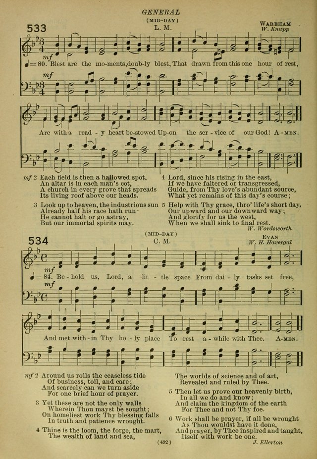 The Church Hymnal: containing hymns approved and set forth by the general conventions of 1892 and 1916; together with hymns for the use of guilds and brotherhoods, and for special occasions (Rev. ed) page 493