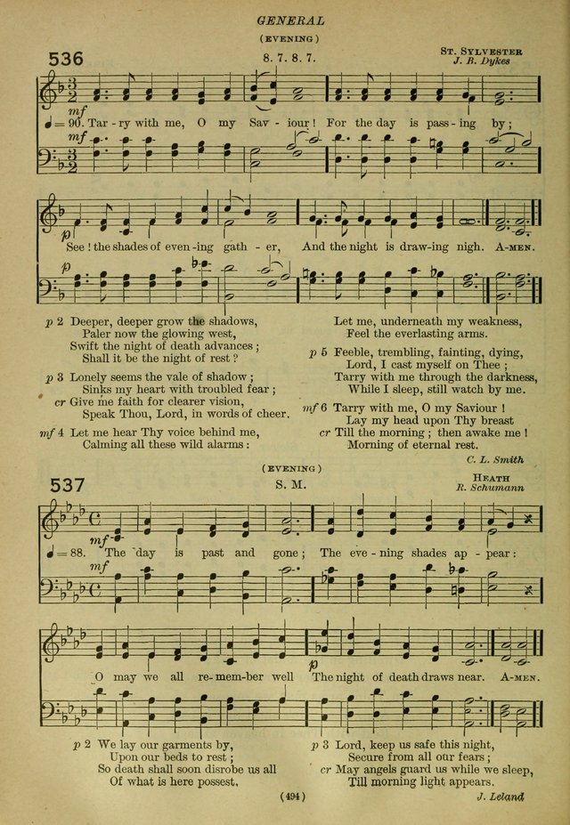 The Church Hymnal: containing hymns approved and set forth by the general conventions of 1892 and 1916; together with hymns for the use of guilds and brotherhoods, and for special occasions (Rev. ed) page 495