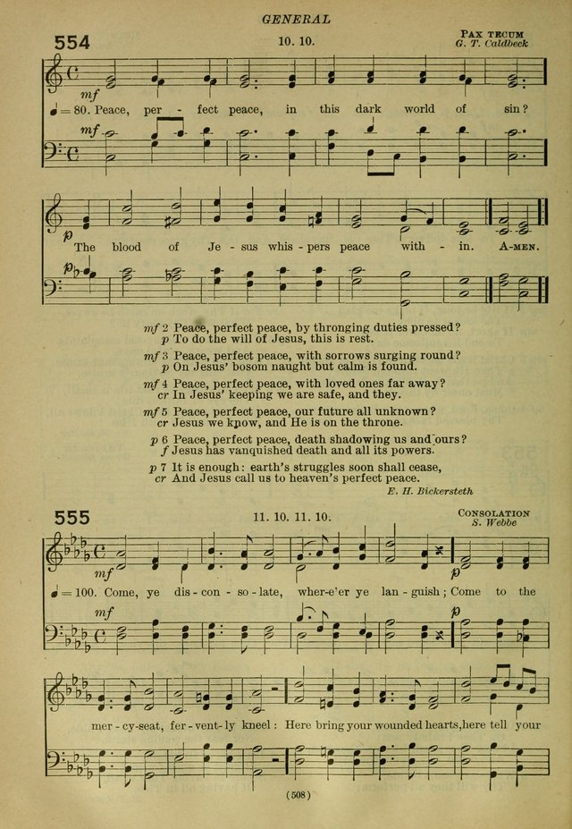 The Church Hymnal: containing hymns approved and set forth by the general conventions of 1892 and 1916; together with hymns for the use of guilds and brotherhoods, and for special occasions (Rev. ed) page 509