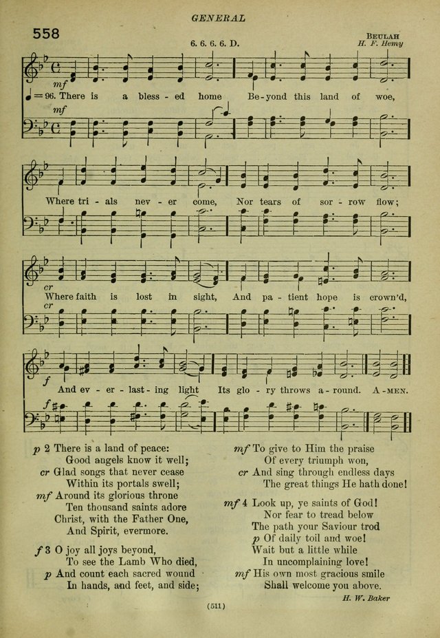 The Church Hymnal: containing hymns approved and set forth by the general conventions of 1892 and 1916; together with hymns for the use of guilds and brotherhoods, and for special occasions (Rev. ed) page 512