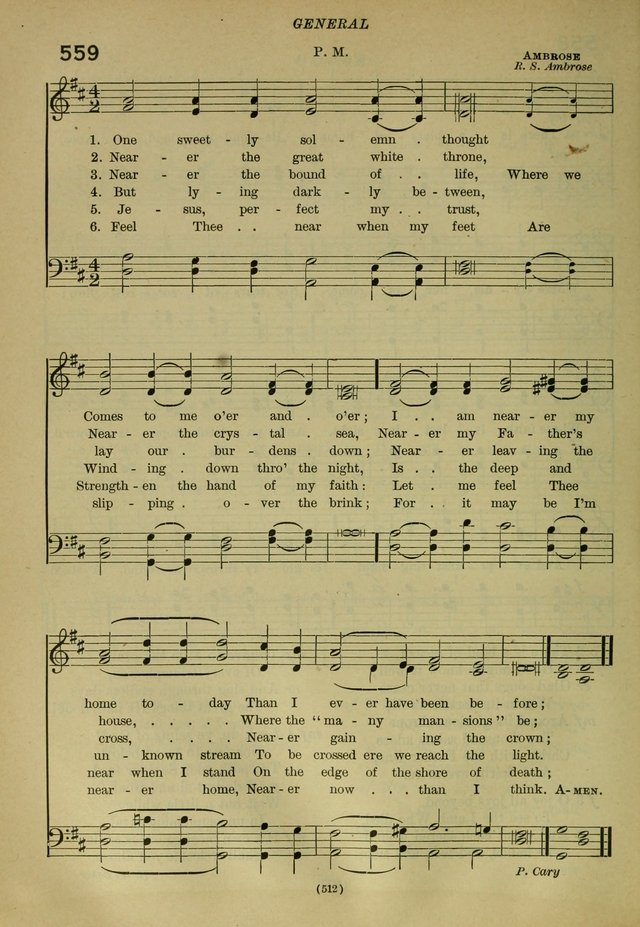 The Church Hymnal: containing hymns approved and set forth by the general conventions of 1892 and 1916; together with hymns for the use of guilds and brotherhoods, and for special occasions (Rev. ed) page 513