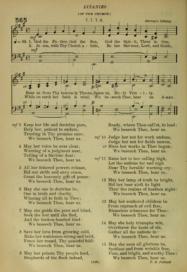 The Church Hymnal: containing hymns approved and set forth by the general conventions of 1892 and 1916; together with hymns for the use of guilds and brotherhoods, and for special occasions (Rev. ed) page 519