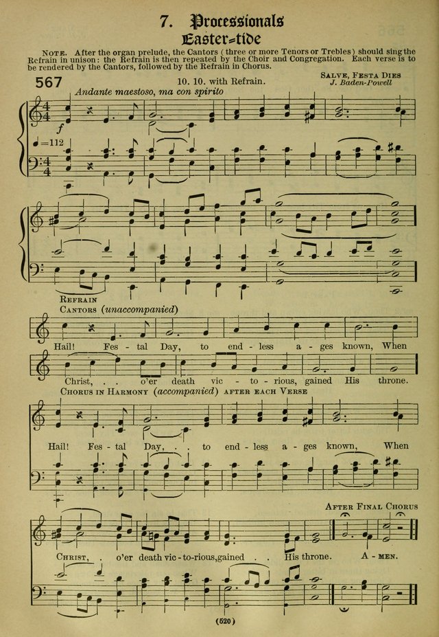 The Church Hymnal: containing hymns approved and set forth by the general conventions of 1892 and 1916; together with hymns for the use of guilds and brotherhoods, and for special occasions (Rev. ed) page 521