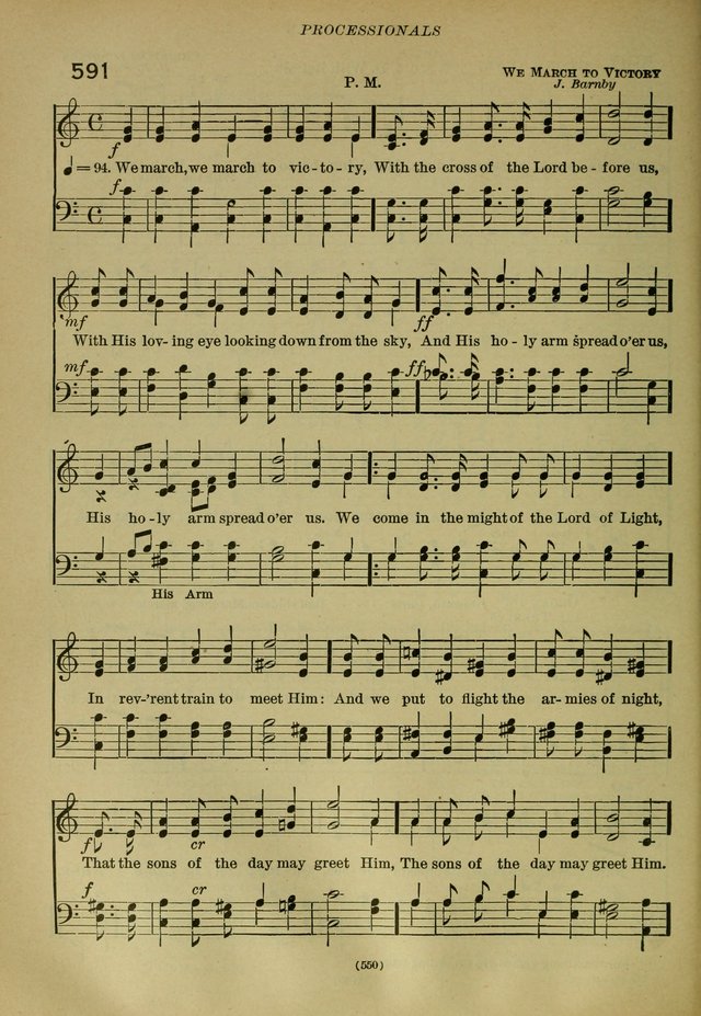 The Church Hymnal: containing hymns approved and set forth by the general conventions of 1892 and 1916; together with hymns for the use of guilds and brotherhoods, and for special occasions (Rev. ed) page 551