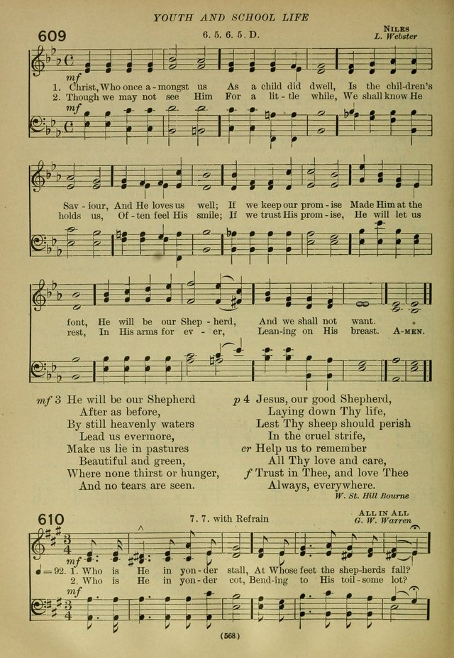 The Church Hymnal: containing hymns approved and set forth by the general conventions of 1892 and 1916; together with hymns for the use of guilds and brotherhoods, and for special occasions (Rev. ed) page 569