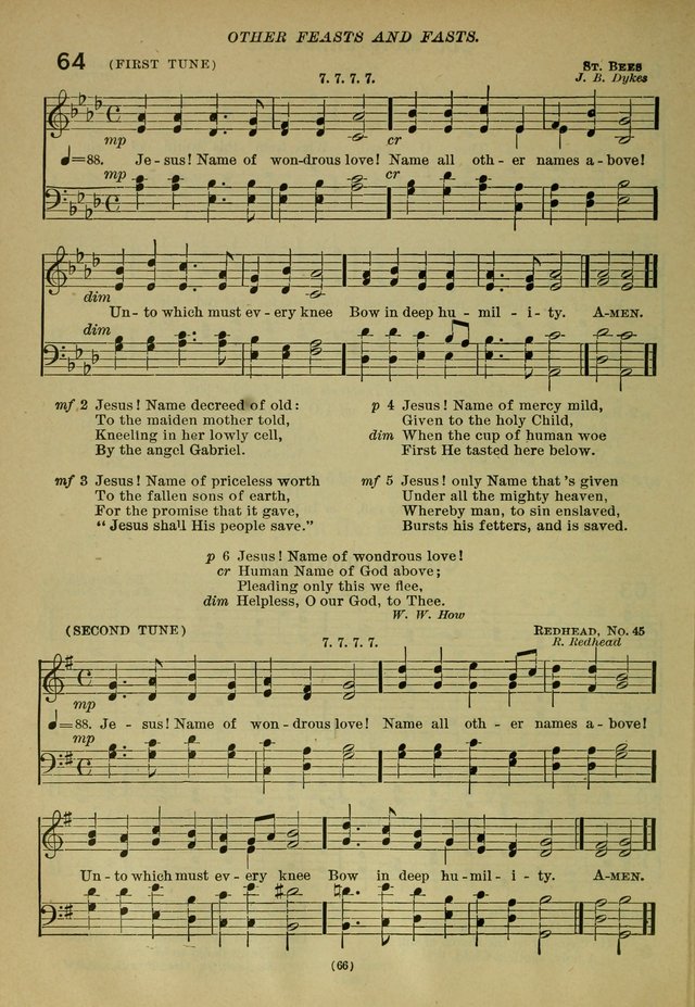 The Church Hymnal: containing hymns approved and set forth by the general conventions of 1892 and 1916; together with hymns for the use of guilds and brotherhoods, and for special occasions (Rev. ed) page 67