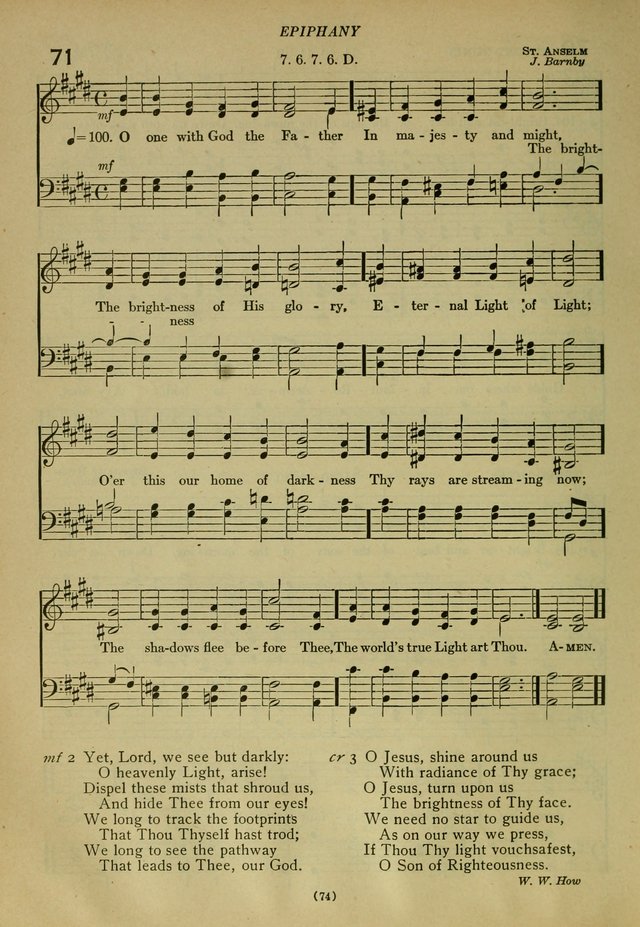 The Church Hymnal: containing hymns approved and set forth by the general conventions of 1892 and 1916; together with hymns for the use of guilds and brotherhoods, and for special occasions (Rev. ed) page 75