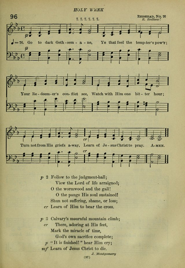 The Church Hymnal: containing hymns approved and set forth by the general conventions of 1892 and 1916; together with hymns for the use of guilds and brotherhoods, and for special occasions (Rev. ed) page 98