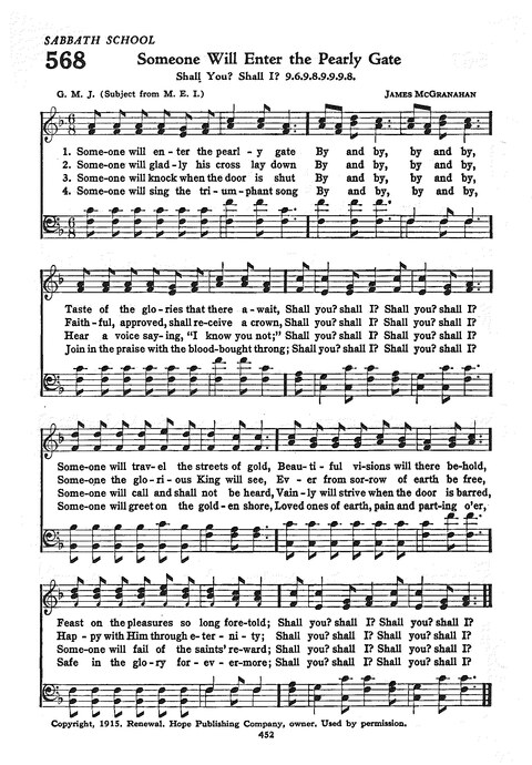The Church Hymnal: the official hymnal of the Seventh-Day Adventist Church page 444