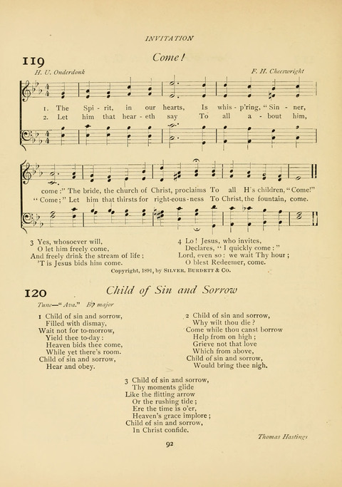 The Calvary Hymnal: for Sunday School, Prayer Meeting and Church Service page 92