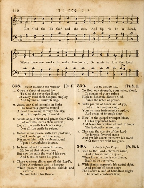 Congregational Hymn and Tune Book; containing the Psalms and Hymns of the General Association of Connecticut, adapted to Suitable Tunes page 112