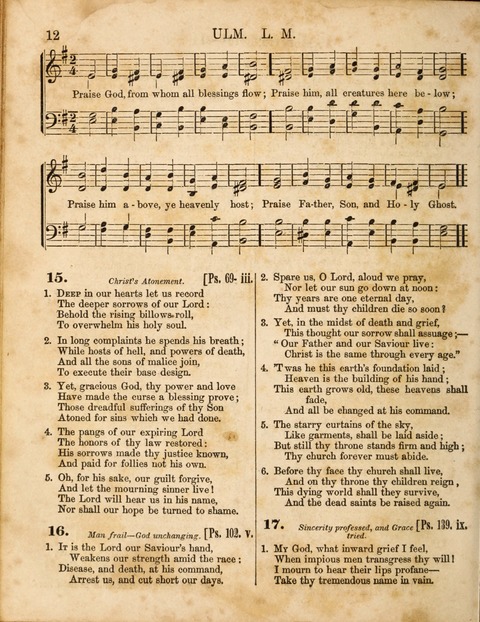 Congregational Hymn and Tune Book; containing the Psalms and Hymns of the General Association of Connecticut, adapted to Suitable Tunes page 12