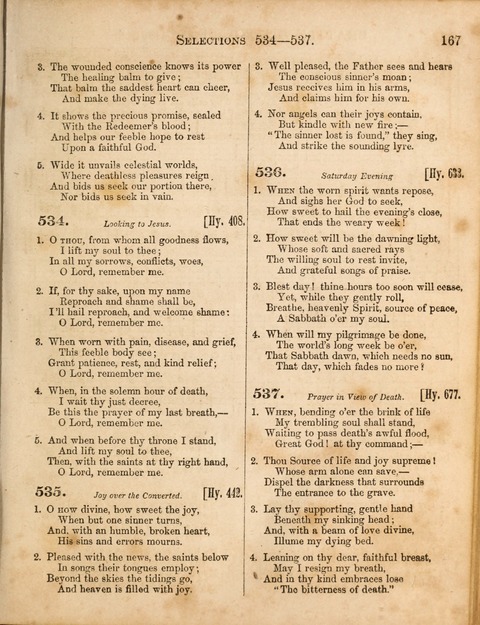 Congregational Hymn and Tune Book; containing the Psalms and Hymns of the General Association of Connecticut, adapted to Suitable Tunes page 167