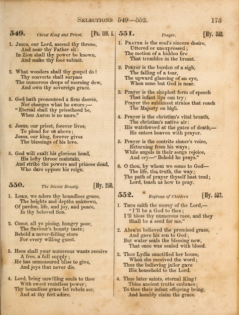 Congregational Hymn and Tune Book; containing the Psalms and Hymns of the General Association of Connecticut, adapted to Suitable Tunes page 173