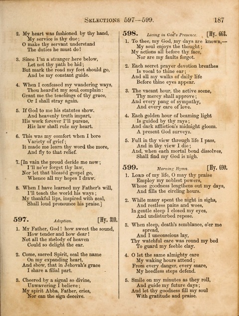 Congregational Hymn and Tune Book; containing the Psalms and Hymns of the General Association of Connecticut, adapted to Suitable Tunes page 187