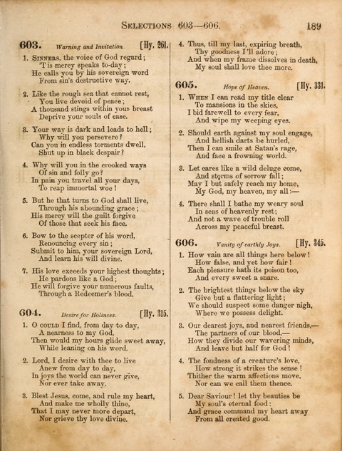 Congregational Hymn and Tune Book; containing the Psalms and Hymns of the General Association of Connecticut, adapted to Suitable Tunes page 189