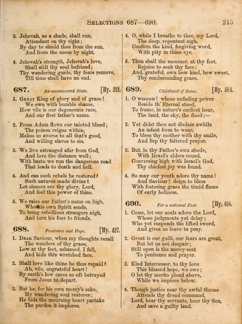 Congregational Hymn and Tune Book; containing the Psalms and Hymns of the General Association of Connecticut, adapted to Suitable Tunes page 215