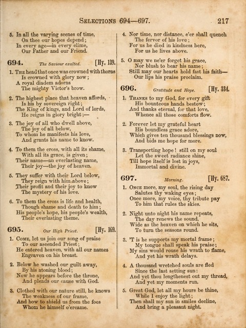Congregational Hymn and Tune Book; containing the Psalms and Hymns of the General Association of Connecticut, adapted to Suitable Tunes page 217