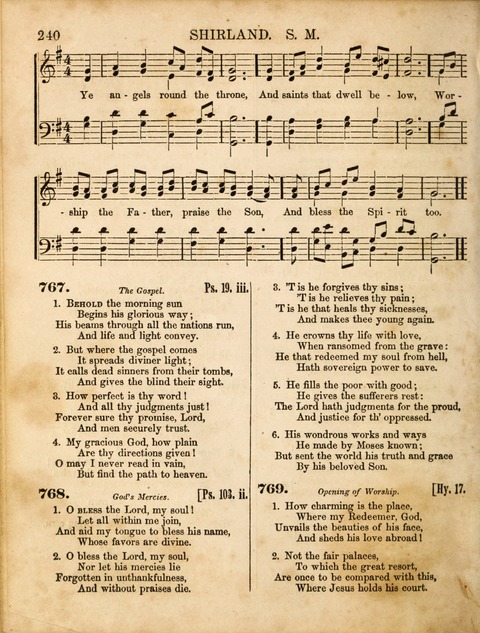 Congregational Hymn and Tune Book; containing the Psalms and Hymns of the General Association of Connecticut, adapted to Suitable Tunes page 240