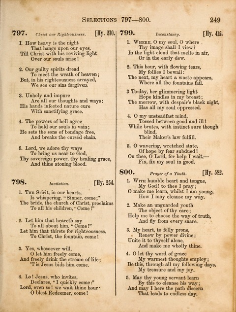 Congregational Hymn and Tune Book; containing the Psalms and Hymns of the General Association of Connecticut, adapted to Suitable Tunes page 249
