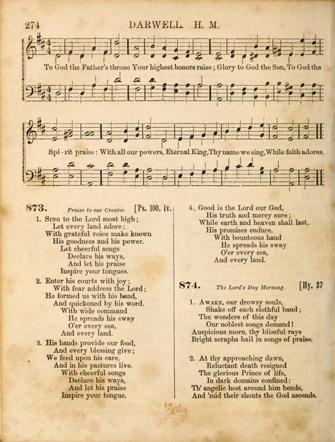 Congregational Hymn and Tune Book; containing the Psalms and Hymns of the General Association of Connecticut, adapted to Suitable Tunes page 274