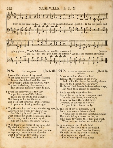 Congregational Hymn and Tune Book; containing the Psalms and Hymns of the General Association of Connecticut, adapted to Suitable Tunes page 292