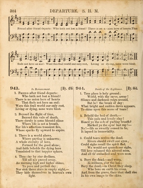 Congregational Hymn and Tune Book; containing the Psalms and Hymns of the General Association of Connecticut, adapted to Suitable Tunes page 304
