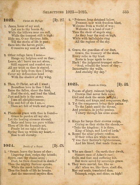 Congregational Hymn and Tune Book; containing the Psalms and Hymns of the General Association of Connecticut, adapted to Suitable Tunes page 335