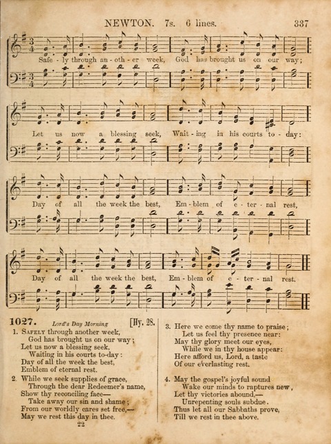 Congregational Hymn and Tune Book; containing the Psalms and Hymns of the General Association of Connecticut, adapted to Suitable Tunes page 337
