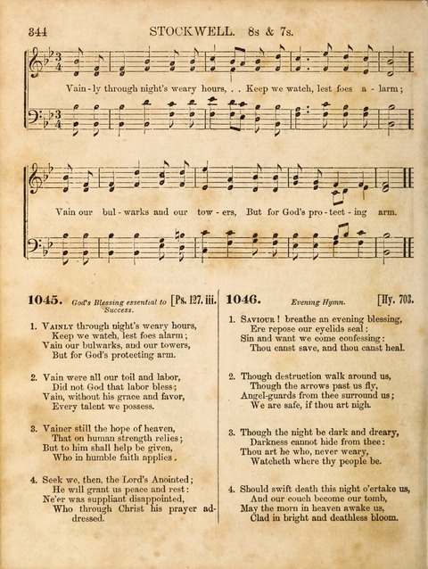 Congregational Hymn and Tune Book; containing the Psalms and Hymns of the General Association of Connecticut, adapted to Suitable Tunes page 344