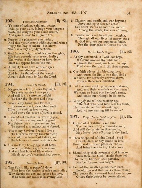 Congregational Hymn and Tune Book; containing the Psalms and Hymns of the General Association of Connecticut, adapted to Suitable Tunes page 61