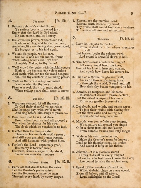 Congregational Hymn and Tune Book; containing the Psalms and Hymns of the General Association of Connecticut, adapted to Suitable Tunes page 9