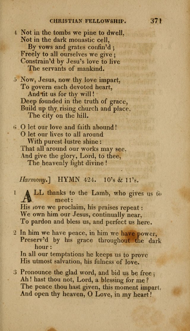 A Collection of Hymns for the Use of the Methodist Episcopal Church: Principally from the Collection of the Rev. John Wesley. M. A. page 376