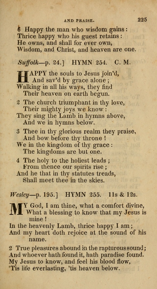 A Collection of Hymns for the Use of the Methodist Episcopal Church: principally from the collection of  Rev. John Wesley, M. A., late fellow of Lincoln College, Oxford; with... (Rev. & corr.) page 225
