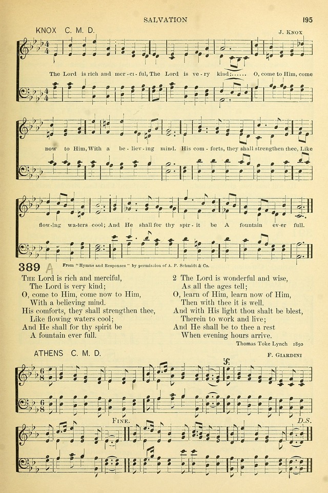 The Church Hymnary: a collection of hymns and tunes for public worship page 195