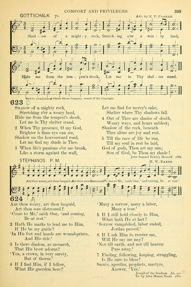 The Church Hymnary: a collection of hymns and tunes for public worship page 309
