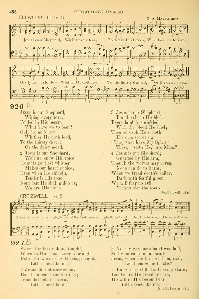The Church Hymnary: a collection of hymns and tunes for public worship page 456