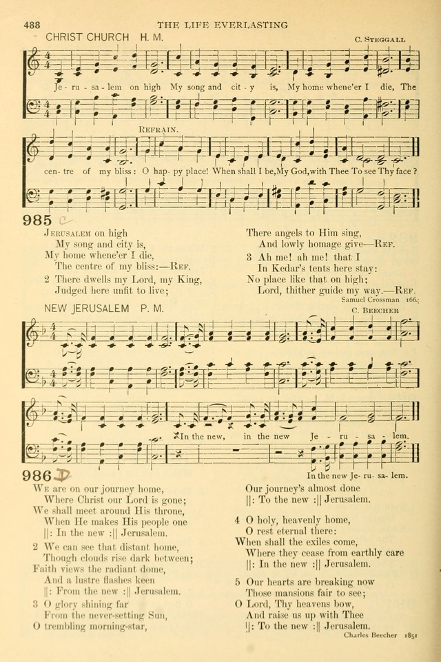 The Church Hymnary: a collection of hymns and tunes for public worship page 488