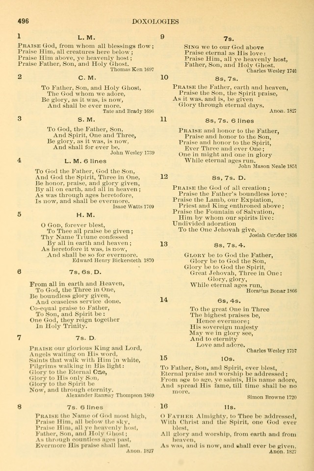 The Church Hymnary: a collection of hymns and tunes for public worship page 496