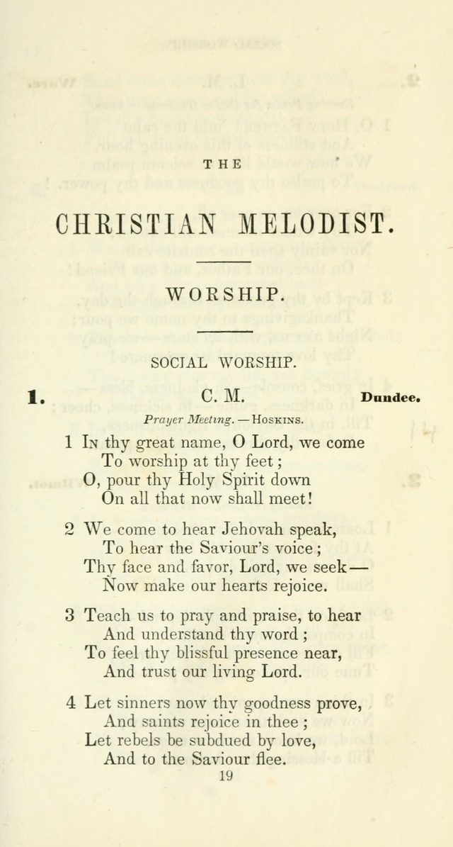 The Christian Melodist: a new collection of hymns for social religious worship page 19