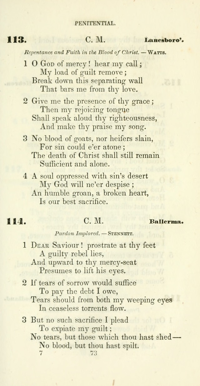 The Christian Melodist: a new collection of hymns for social religious worship page 73