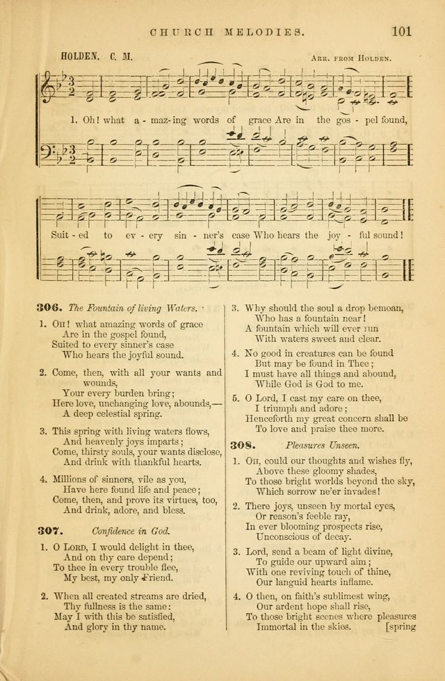 Church Melodies: collection of psalms and hymns, with appropriate music. For the use of congregations. page 101