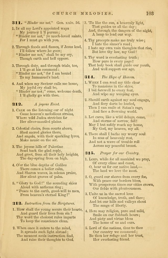 Church Melodies: collection of psalms and hymns, with appropriate music. For the use of congregations. page 103