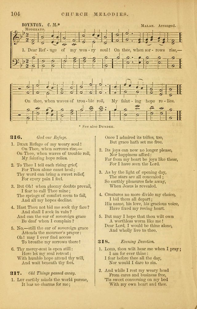 Church Melodies: collection of psalms and hymns, with appropriate music. For the use of congregations. page 104